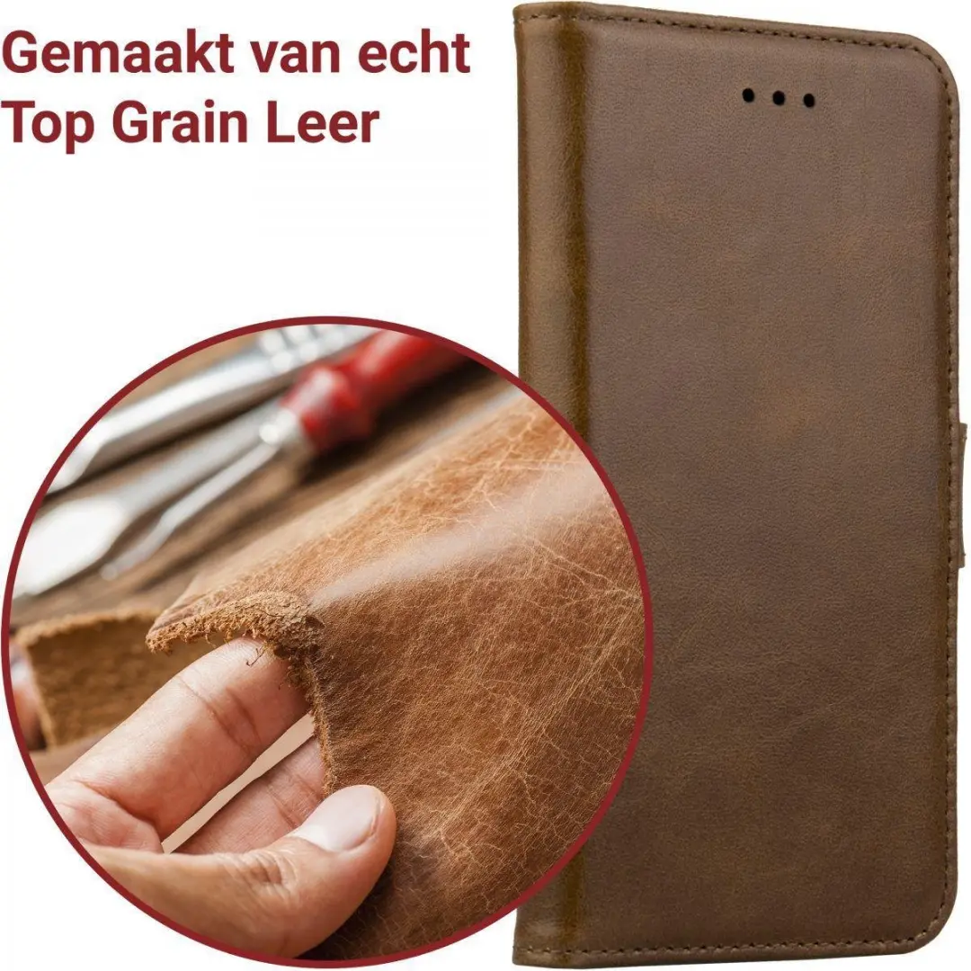 Rosso Deluxe Book Case iPhone 5/5S/SE - 3 Pasjes - Bruin - afbeelding 6 van 6