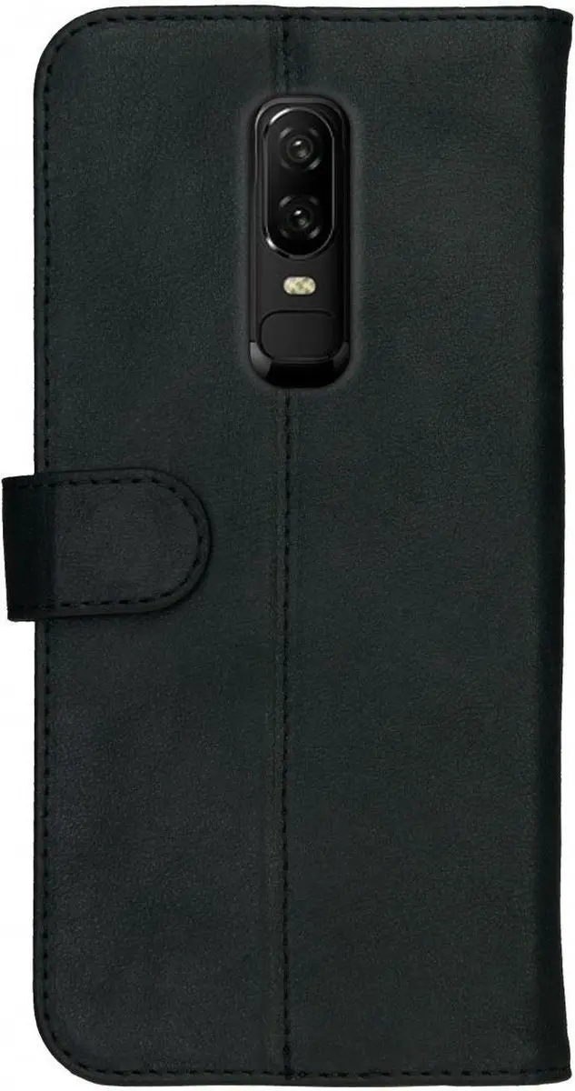 Rosso Deluxe Book Case OnePlus 6 - 3 Pasjes - Zwart