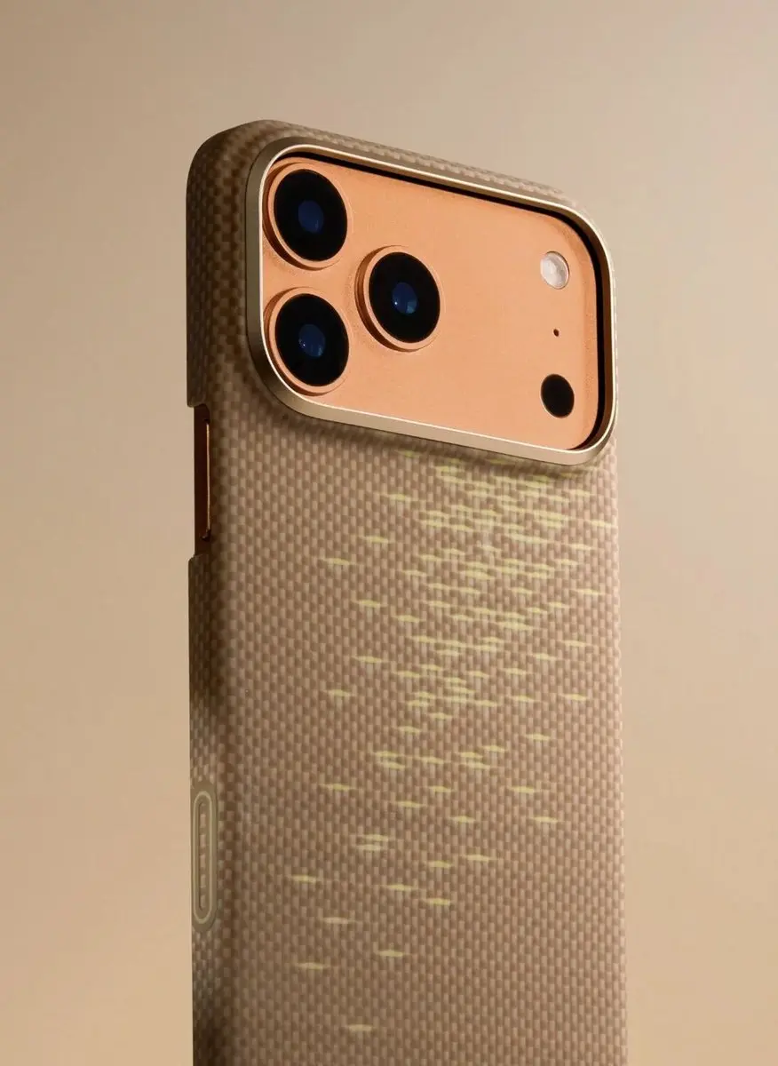 Pitaka Ultra-Slim Hoesje iPhone 17 Pro Max - MagSafe - 600D Aramidevezel - Golden Glint