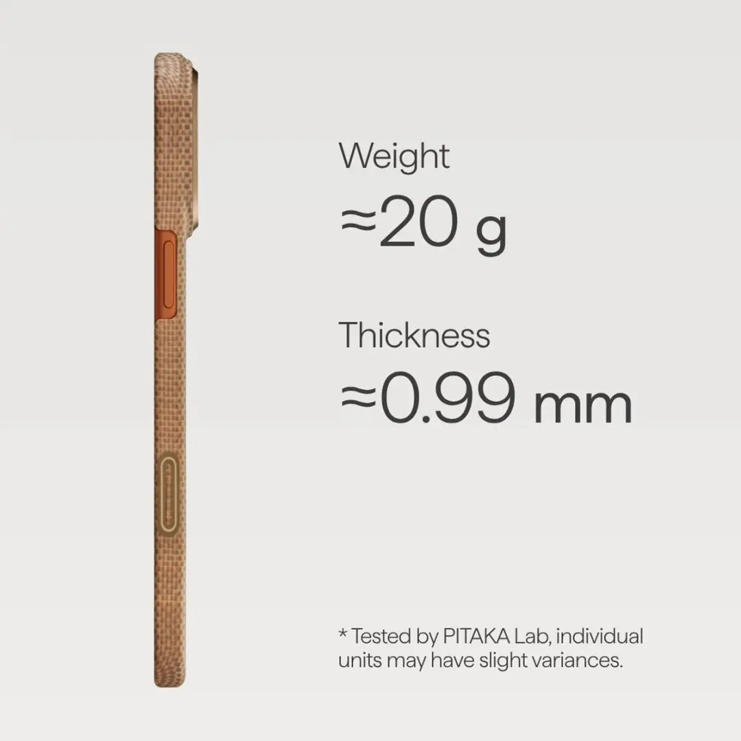 Pitaka Ultra-Slim Hoesje iPhone 17 Pro Max - MagSafe - 600D Aramidevezel - Golden Glint