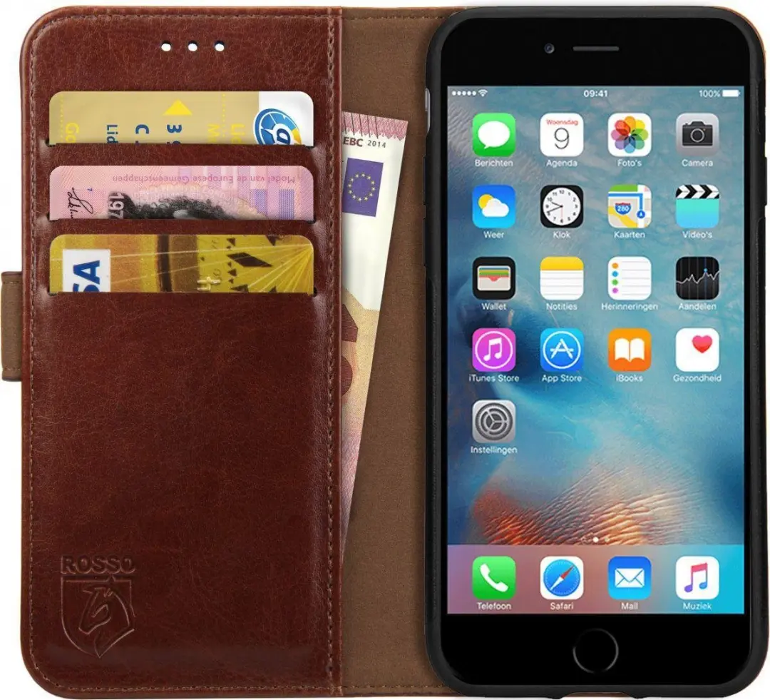Rosso Element Book Case Wallet Hoesje Geschikt voor Apple iPhone 6 Plus / 6S Plu