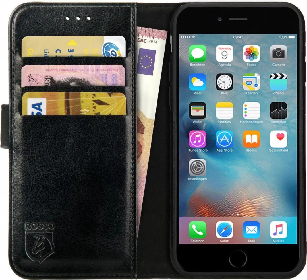 Rosso Element Book Case Wallet Hoesje Geschikt voor Apple iPhone 6 Plus / 6S Plu