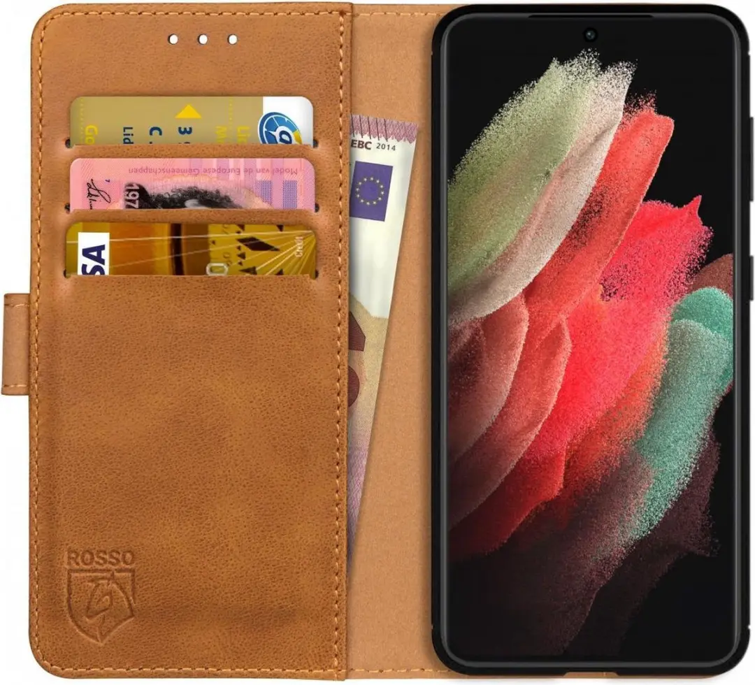 Rosso Element Book Case Wallet Hoesje Geschikt voor Samsung Galaxy S21 Ultra