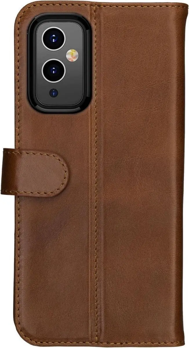 Rosso Deluxe Book Case OnePlus 9 - 3 Pasjes Bruin