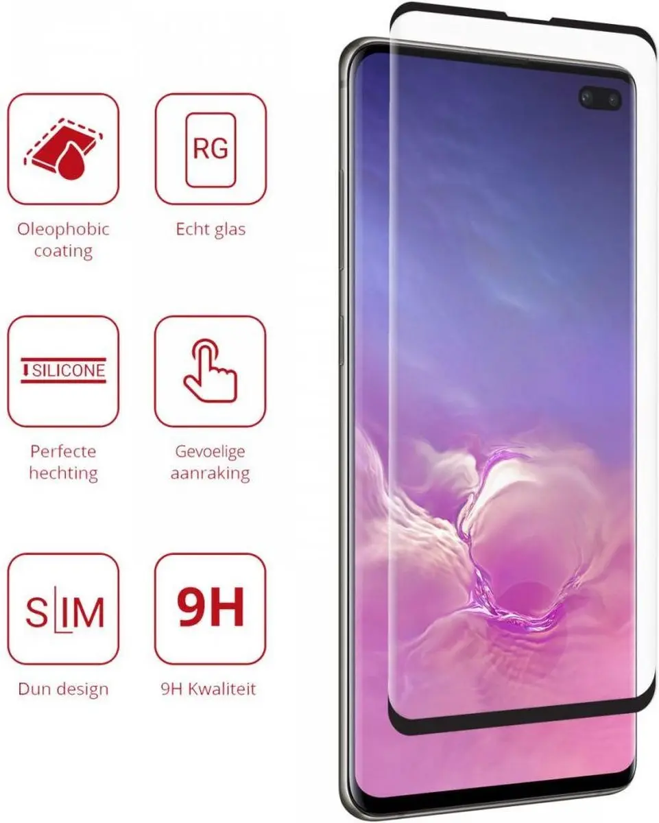 Rosso 9H Tempered Glass Screen Protector Samsung Galaxy S10 Plus - afbeelding 6 van 6