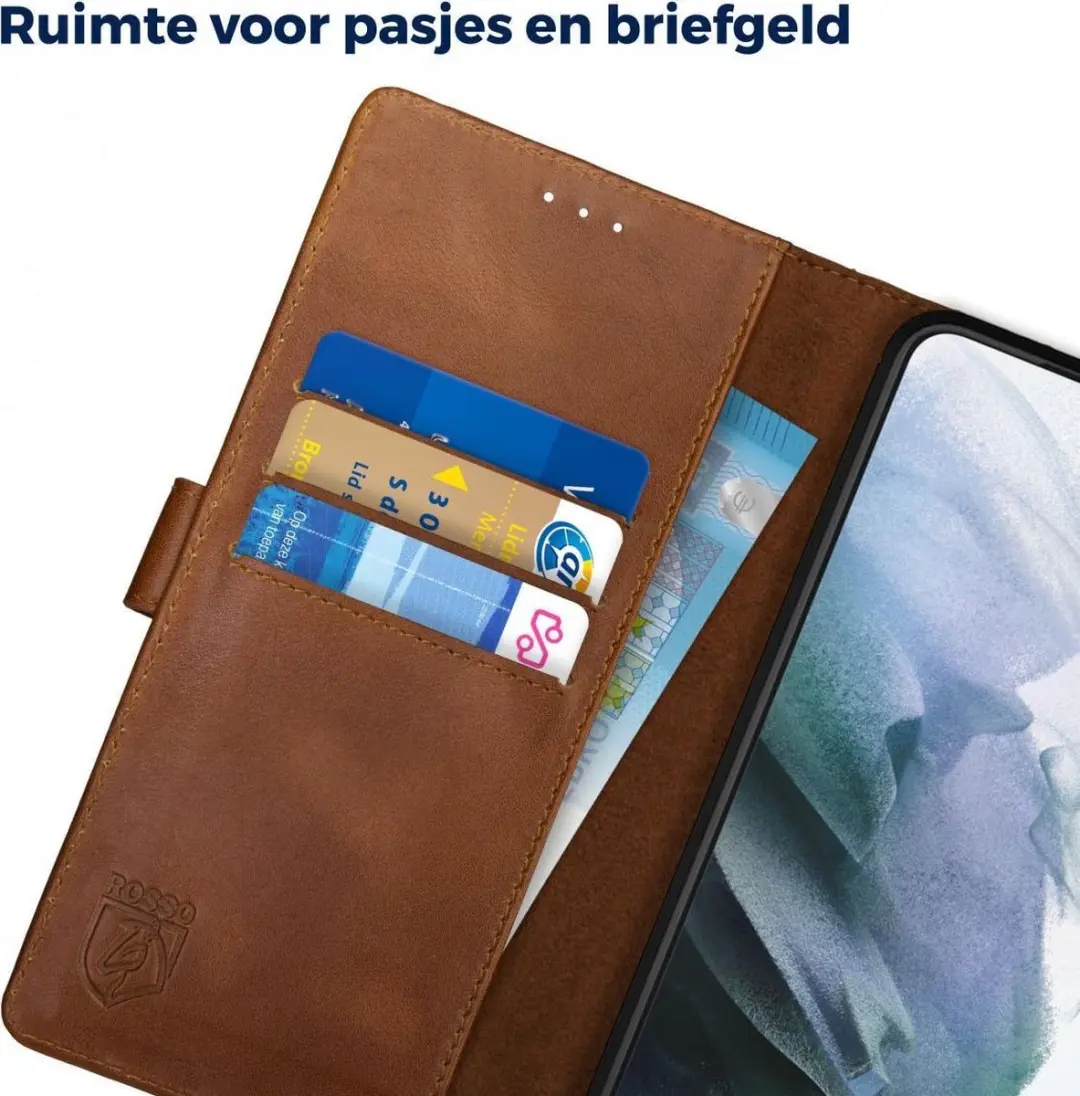 Rosso Deluxe Book Case Samsung Galaxy S21 - 3 Pasjes Bruin - afbeelding 6 van 6
