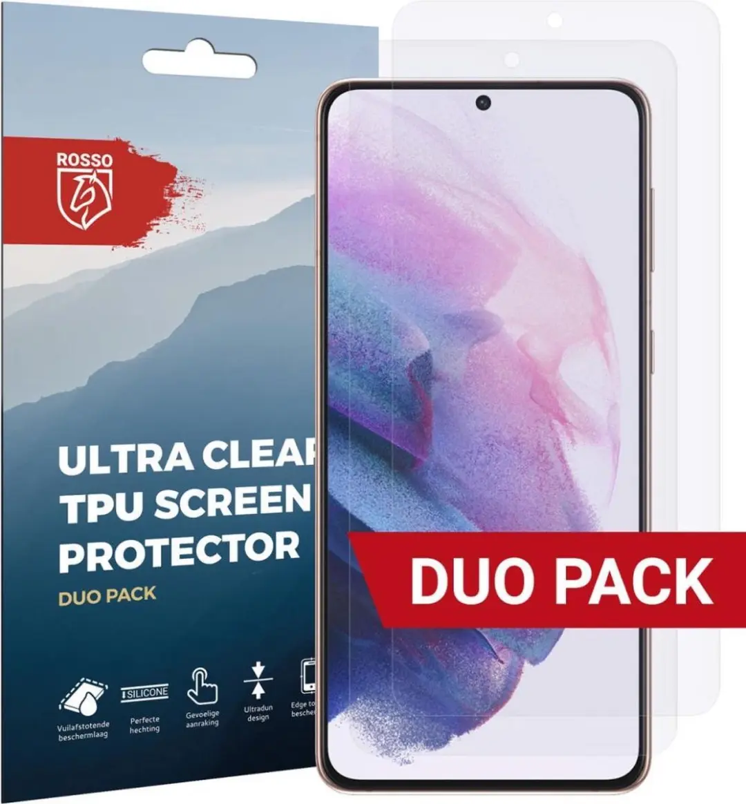 Rosso Screen Protector Ultra Clear Duo Pack Geschikt voor Samsung Galaxy S21 Plu