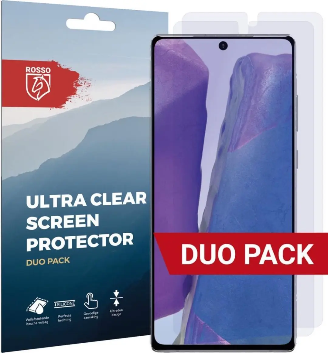 Rosso Screen Protector Ultra Clear Duo Pack Geschikt voor Samsung Galaxy Note 20
