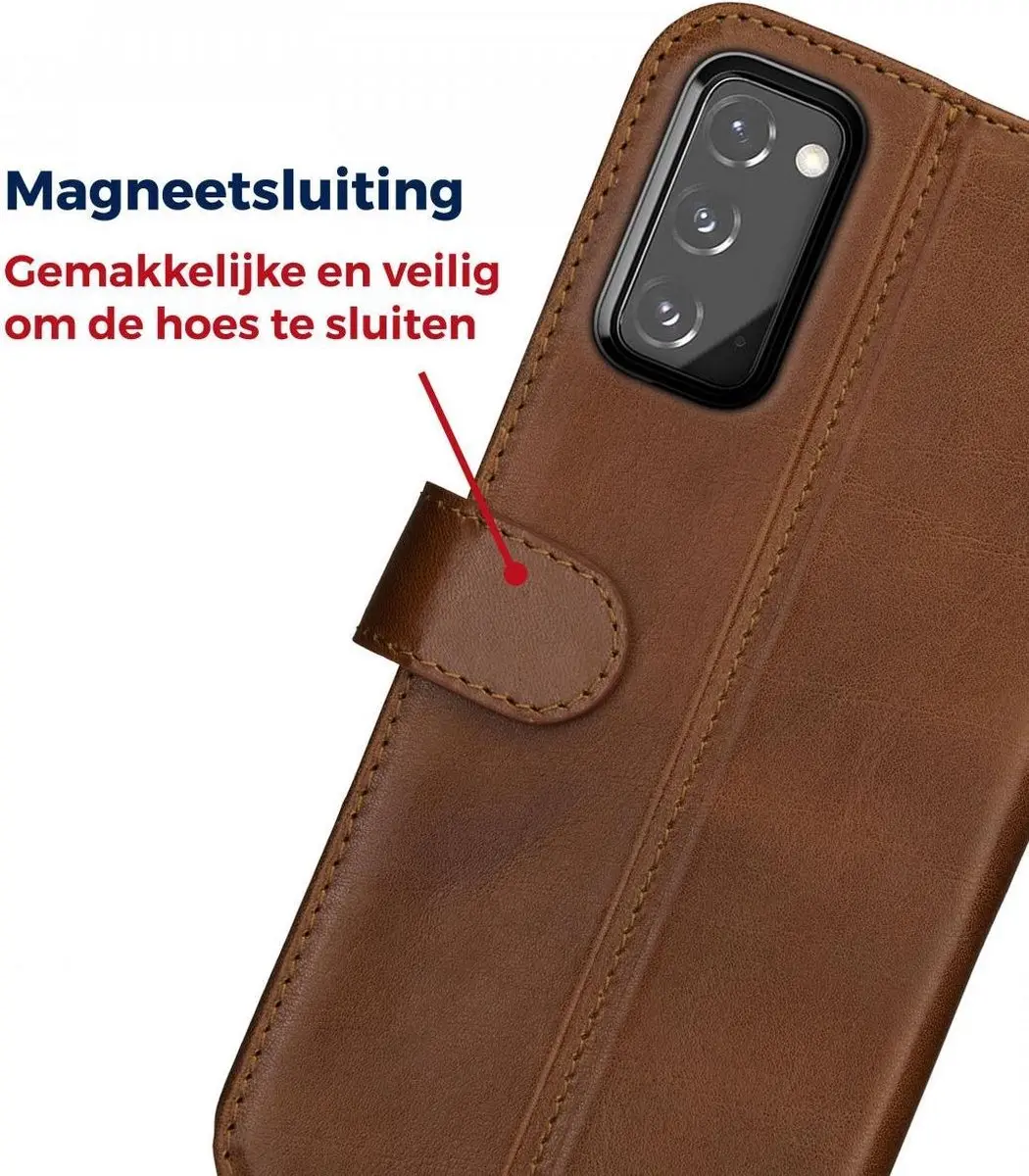 Rosso Deluxe Book Case Samsung Galaxy S20 FE - 3 Pasjes Bruin