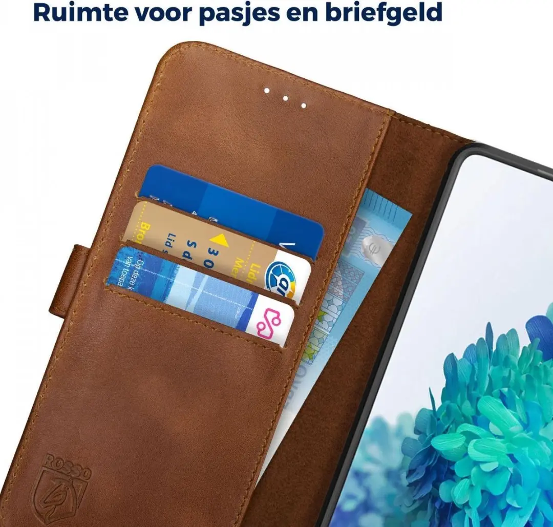 Rosso Deluxe Book Case Samsung Galaxy S20 FE - 3 Pasjes Bruin - afbeelding 6 van 6