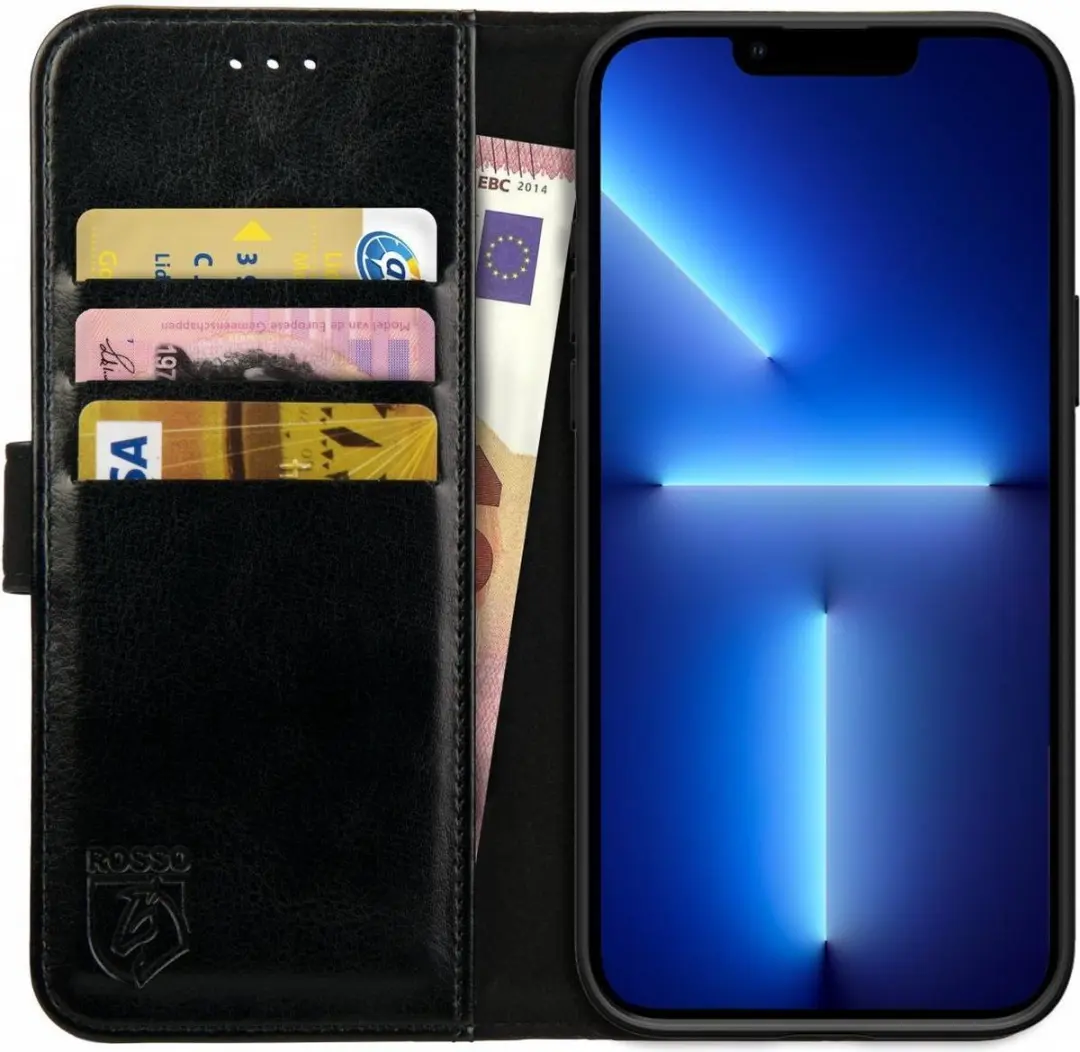Rosso Element Book Case Wallet iPhone 13 Pro Max - 3 Pasjes - Zwart