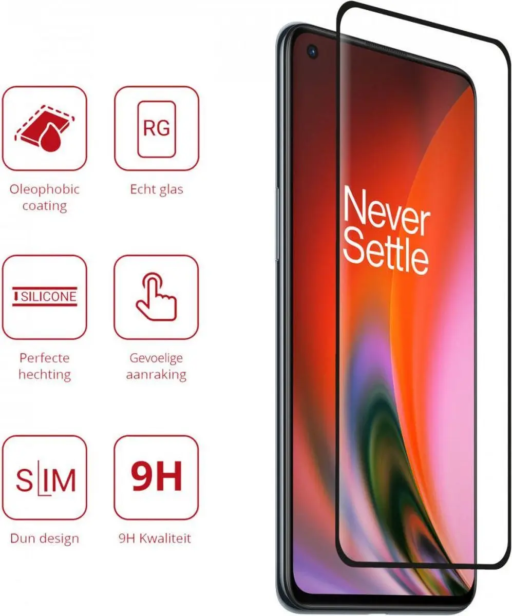 Rosso OnePlus Nord 2/2T Tempered Glass 9H - 1 Stuk