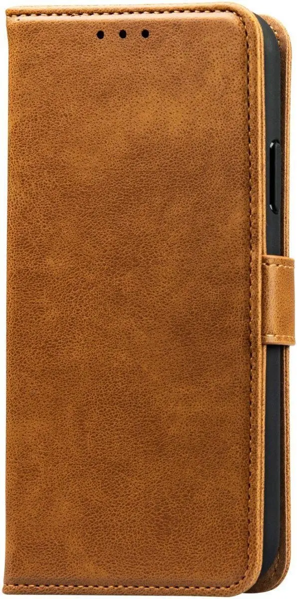 Rosso Element Book Case Wallet iPhone 13 Mini - 3 Pasjes - Lichtbruin