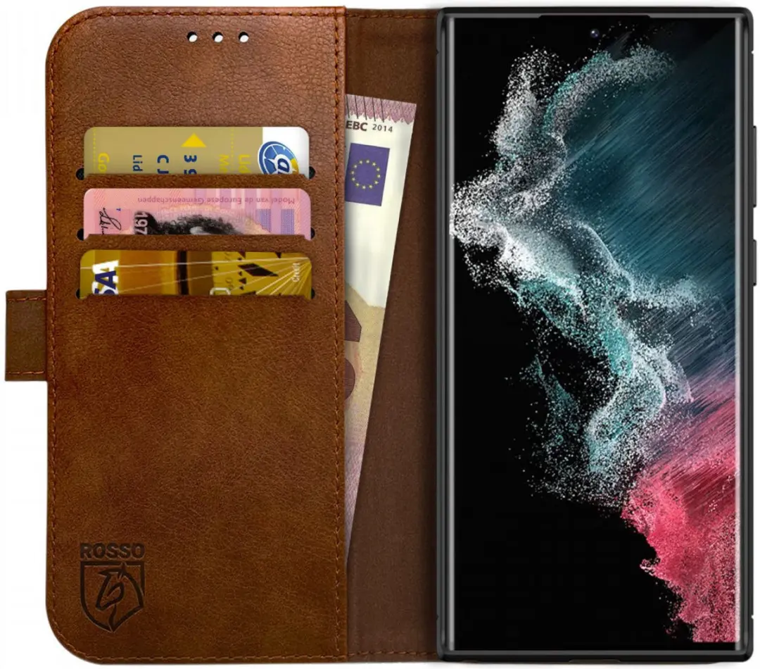 Rosso Element Book Case Wallet Hoesje Geschikt voor Samsung Galaxy S22 Ultra