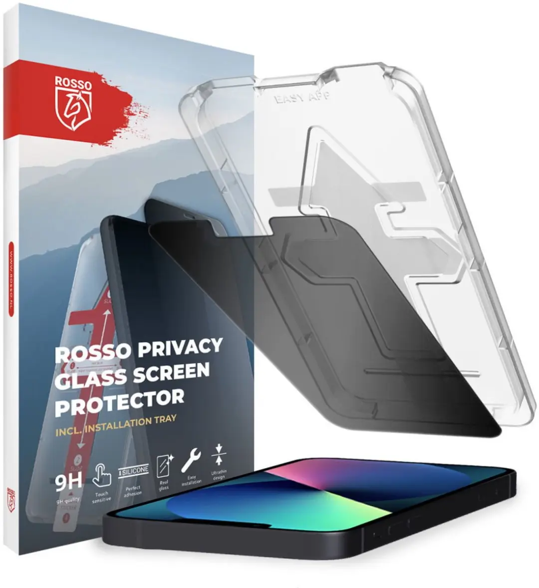 Rosso Screen Protector Geschikt voor Apple iPhone 13 / 13 Pro Privacy Glass met