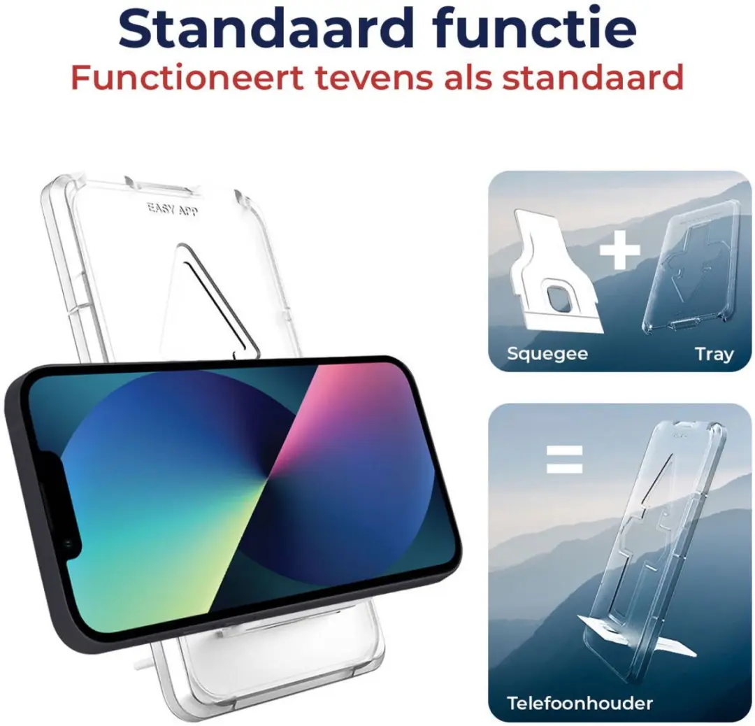 Rosso iPhone 13/13 Pro Privacy Glas - Installatieset
