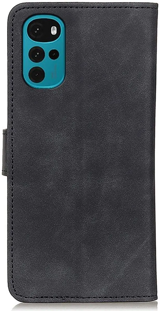 Khazneh Moto G22 Book Case Hoesje - 2 Pasjes - Zwart