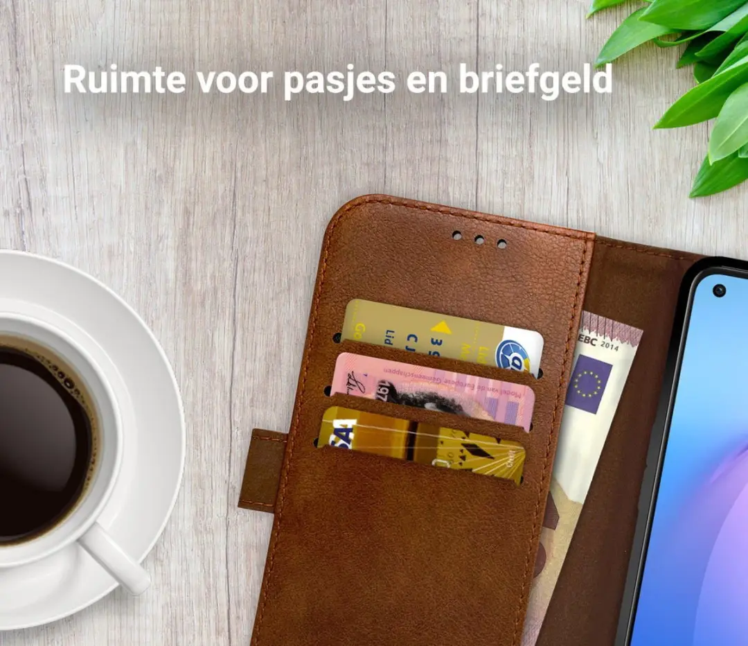 Rosso Element Book Case Wallet Oppo Reno 8 - 3 Pasjes - Bruin