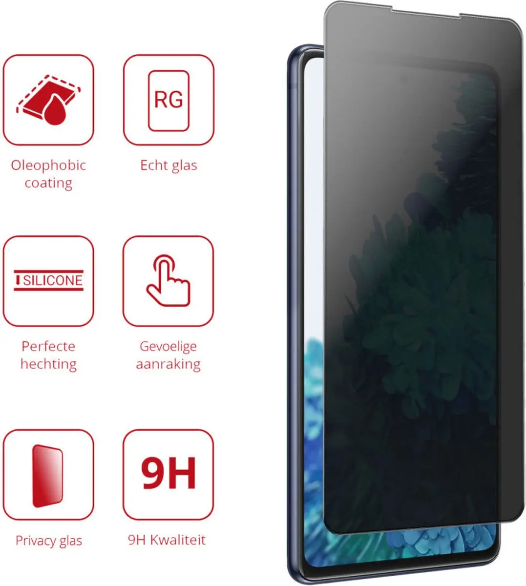 Rosso Privacy Screen Protector Samsung Galaxy S20 FE - 9H Glas