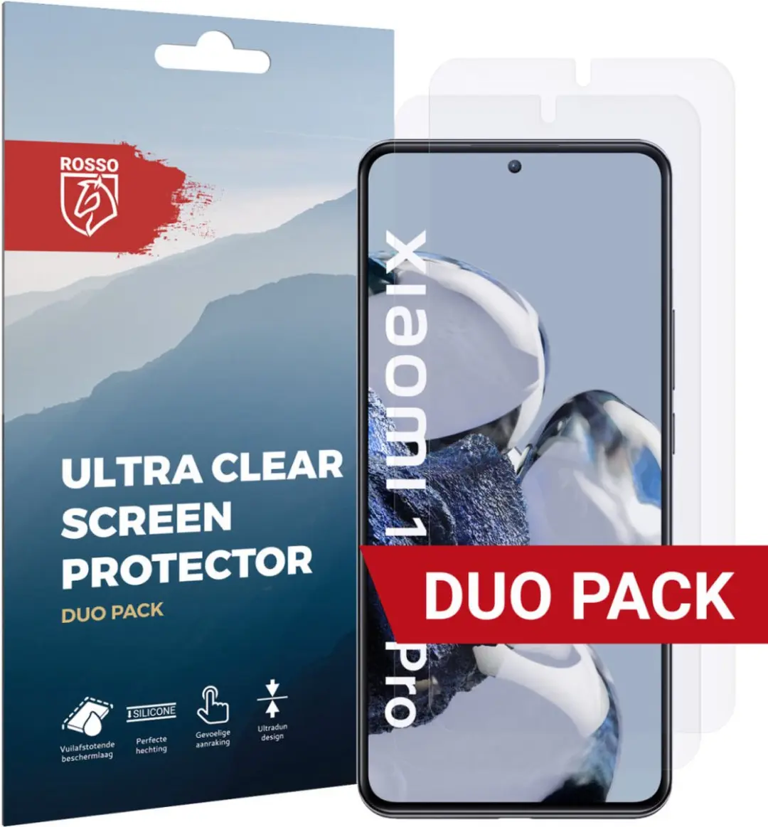 Rosso Xiaomi 12T/12T Pro Ultra Clear Screen Protector Duo Pack