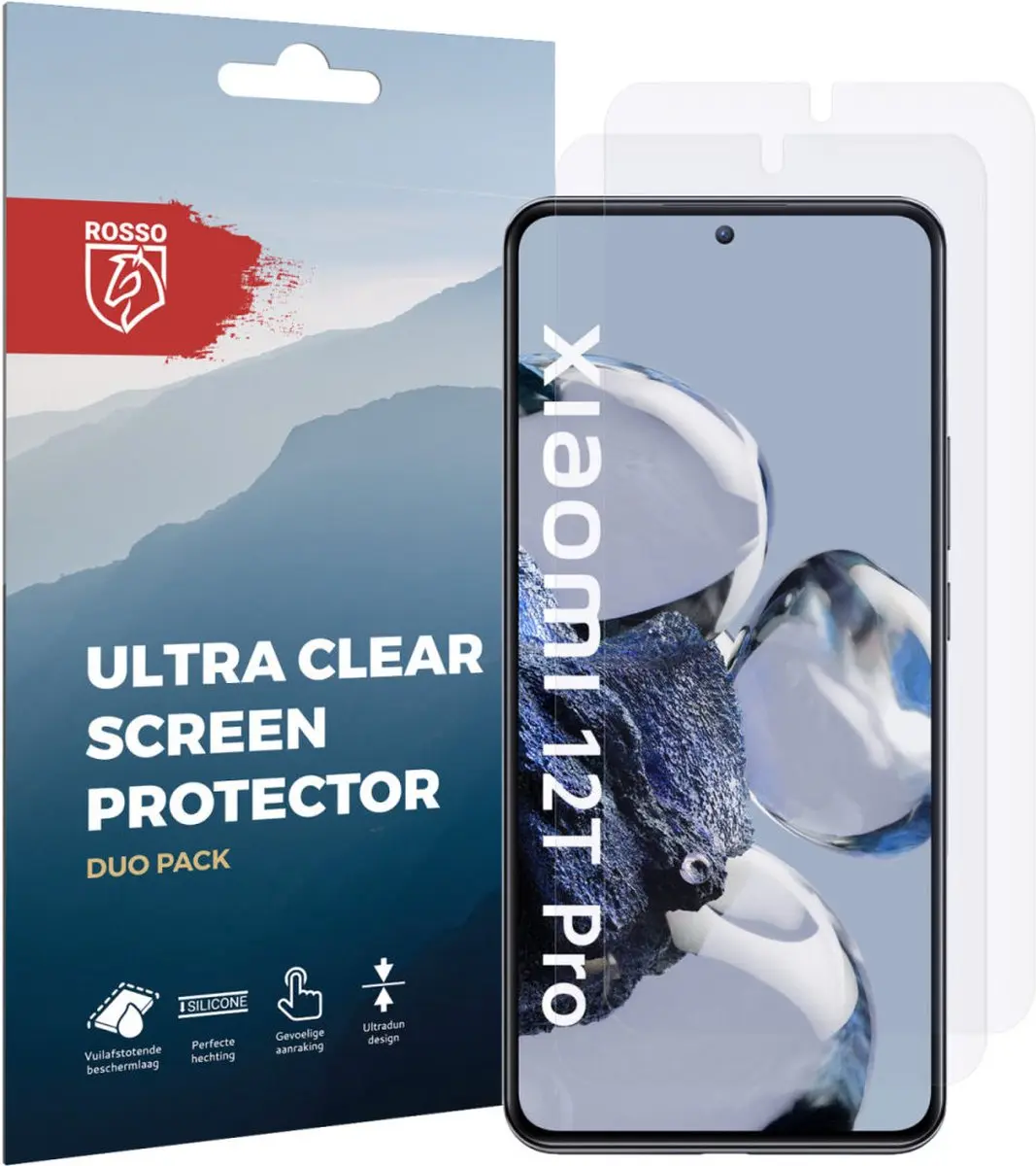 Rosso Xiaomi 12T/12T Pro Ultra Clear Schermbeschermers - 2 Stuks - afbeelding 4 van 5