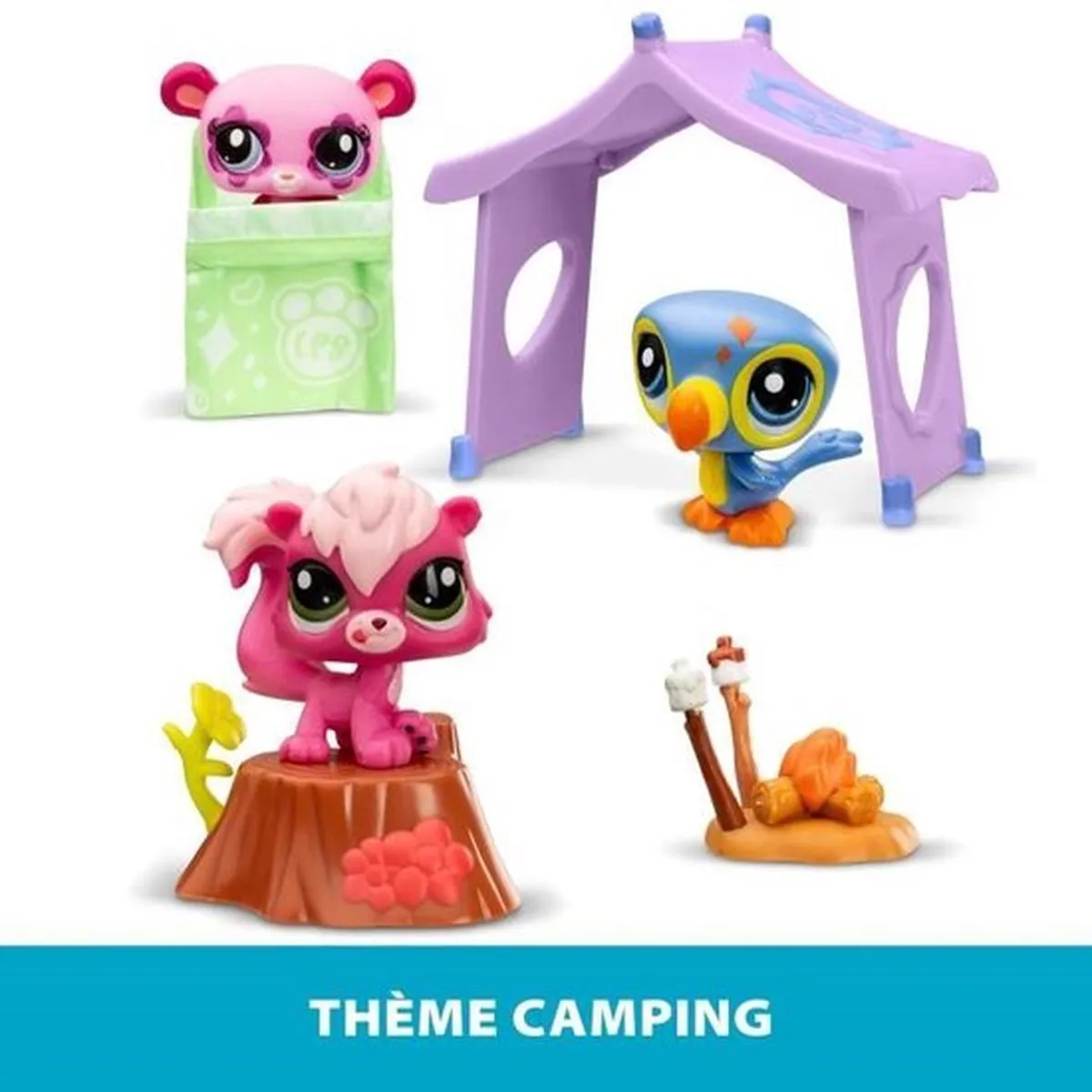Bandai Namco Littlest Pet Shop Camping Themapakket - 3 Huisdieren Multicolor