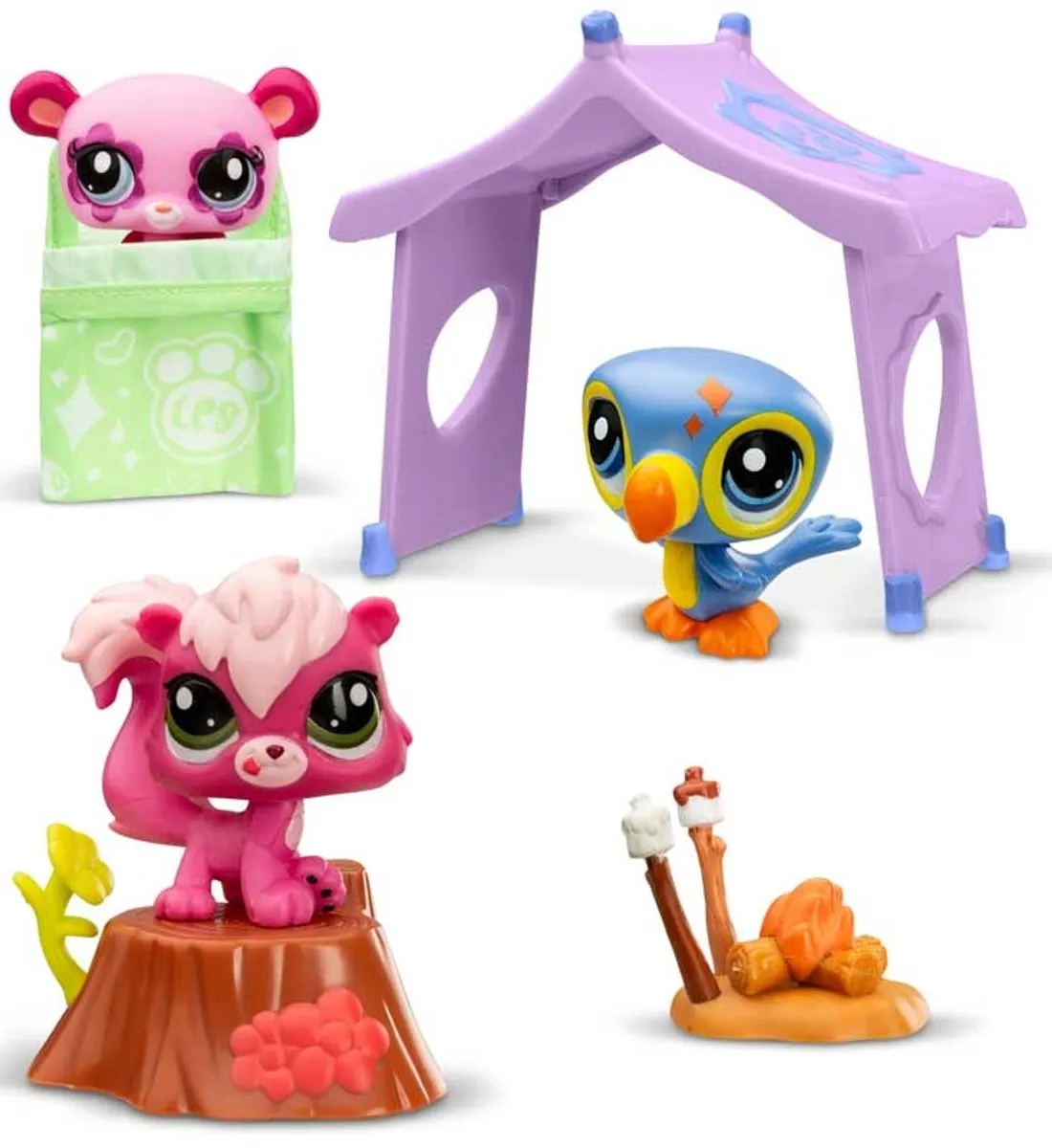 Bandai Namco Littlest Pet Shop Camping Themapakket - 3 Huisdieren Multicolor