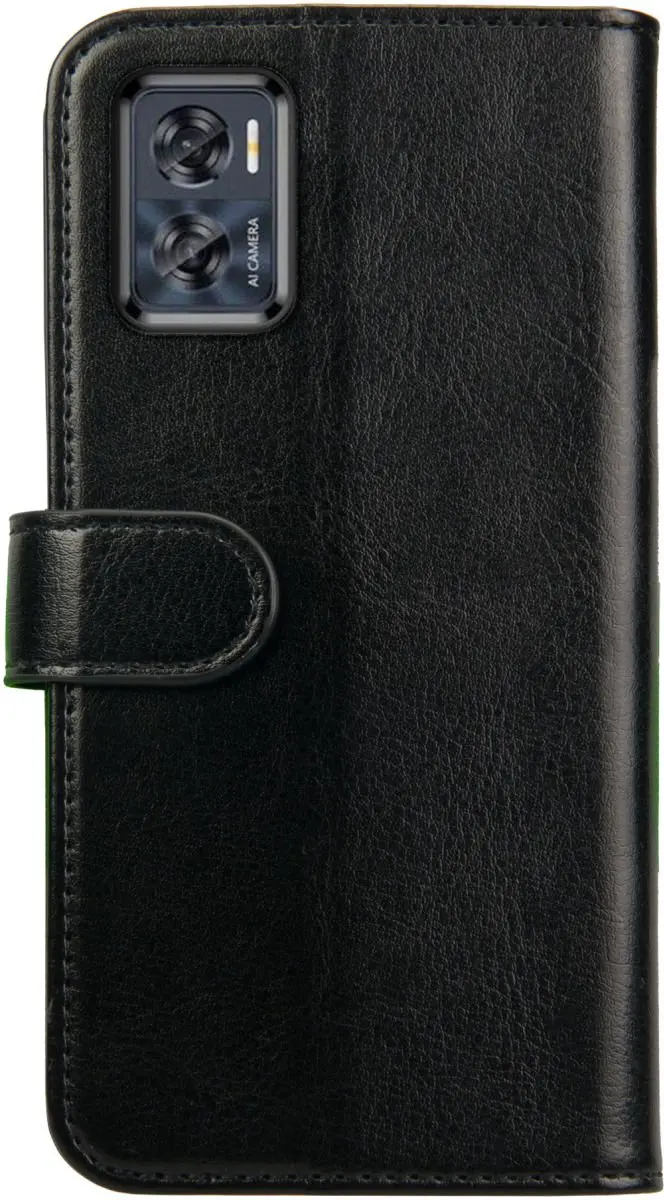 Rosso Element Book Case Wallet Moto E22 - 3 Pasjes - Zwart