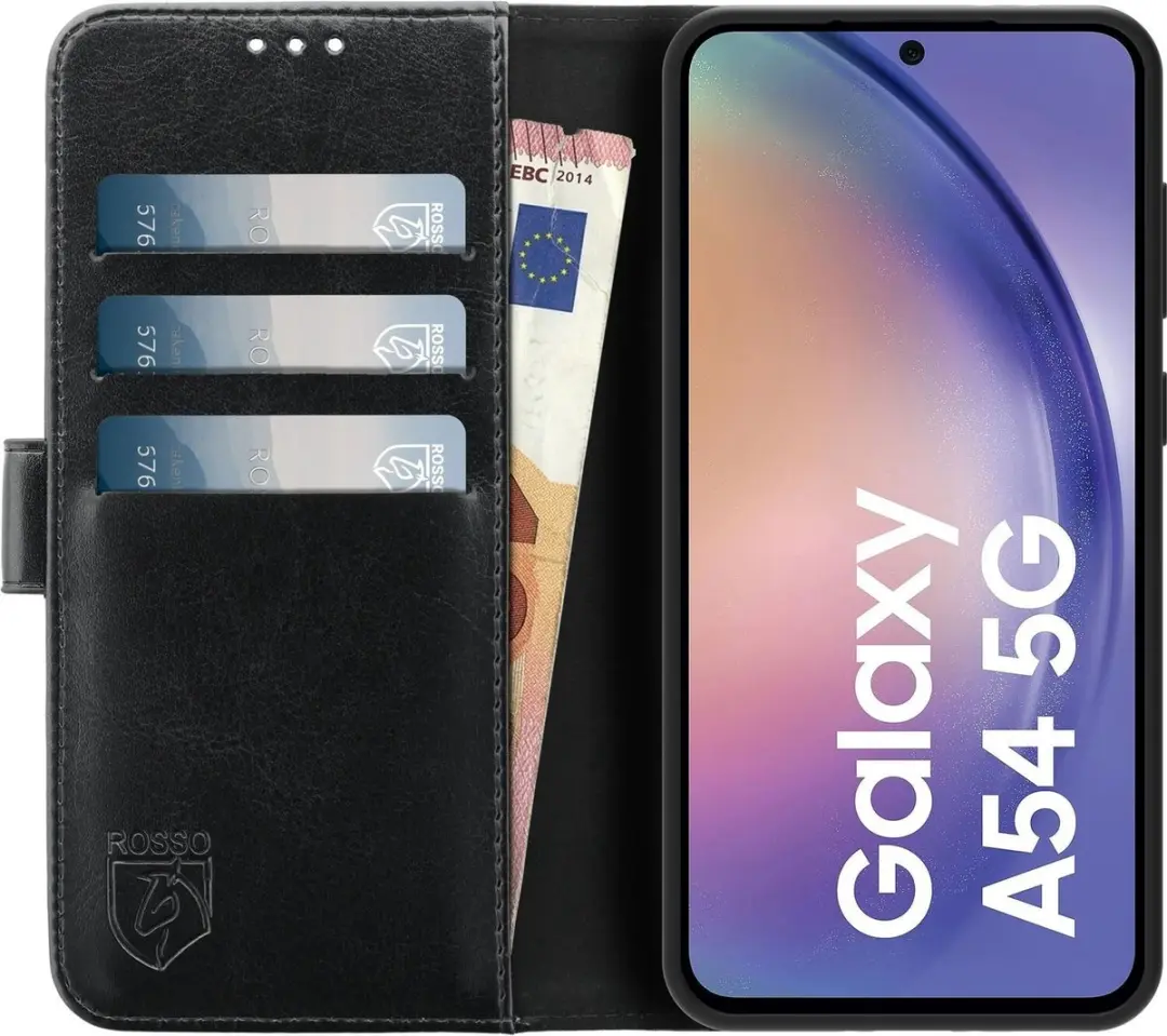 Rosso Element Book Case Wallet Samsung Galaxy A54 - 3 Pasjes - Zwart