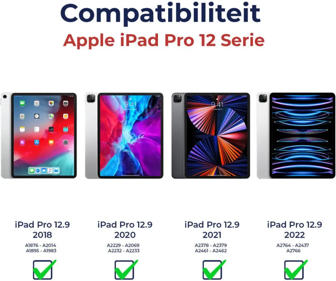Rosso 9H Tempered Glass iPad Pro 12.9 2018/2020/2021/2022 - Transparant/Red