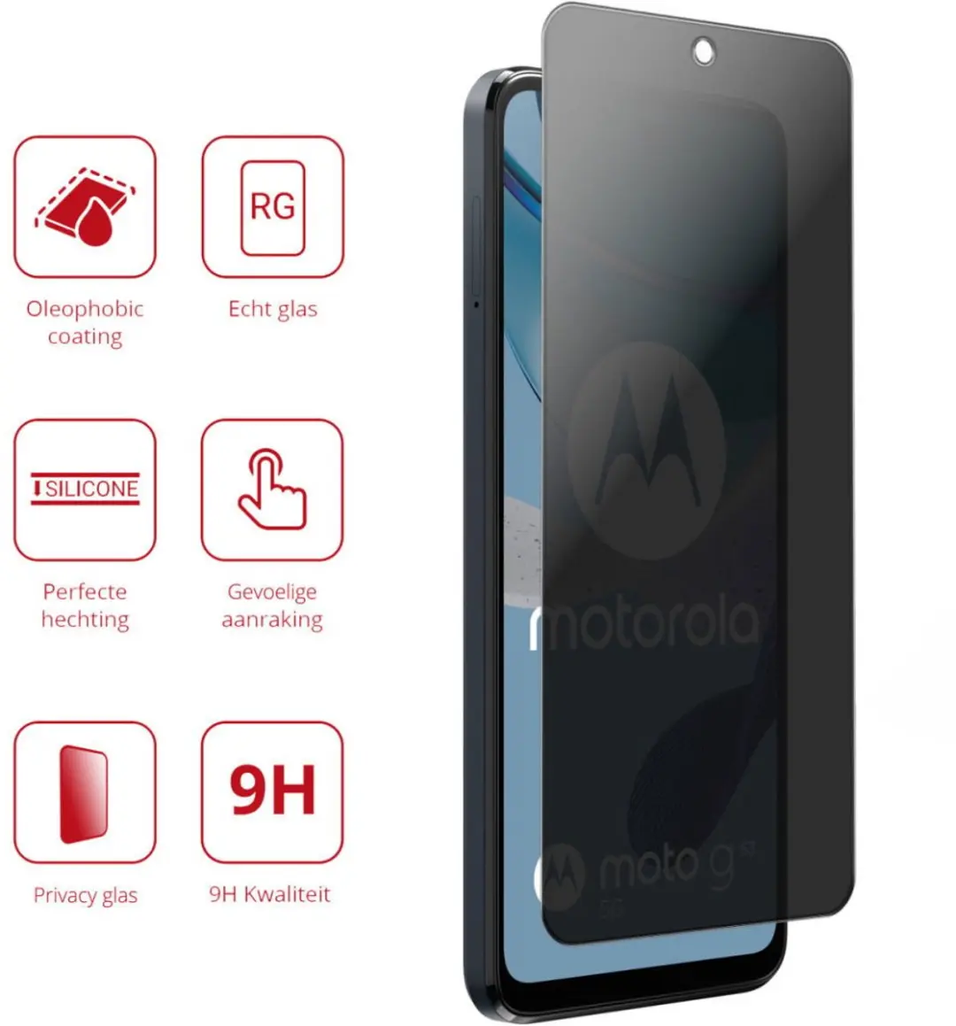 Rosso Privacy Screen Protector 9H Motorola Moto G53 - Gehard Glas