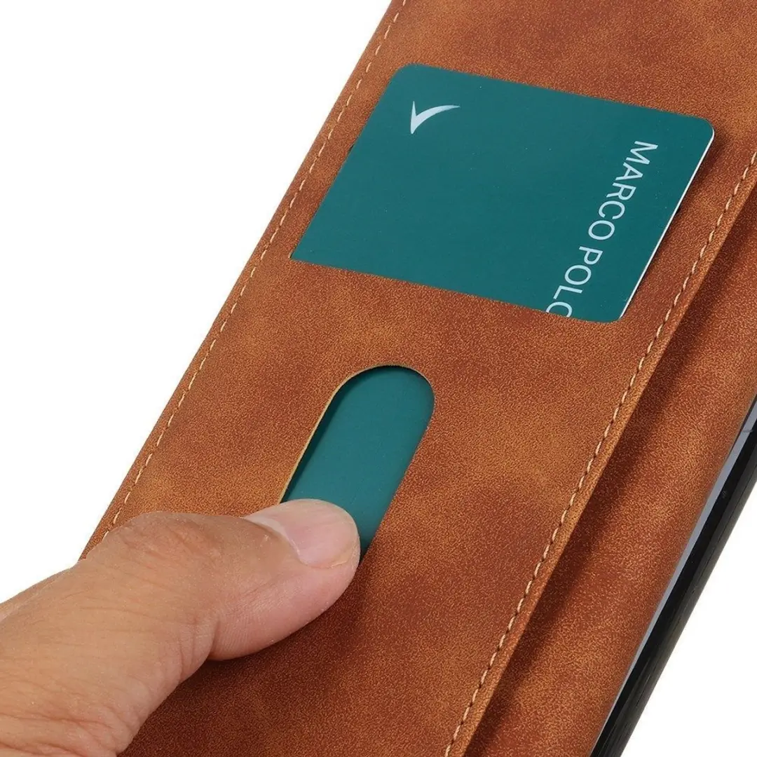 Khazneh Hoesje Retro Wallet Book Case Samsung Galaxy S23 Plus - 2 Pasjes - Bruin