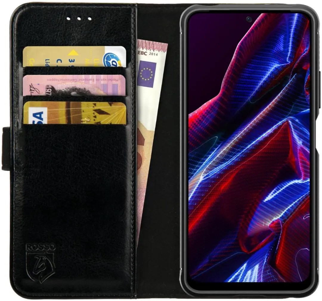 Rosso Element Xiaomi Poco X5 Hoesje Book Cover Wallet Zwart