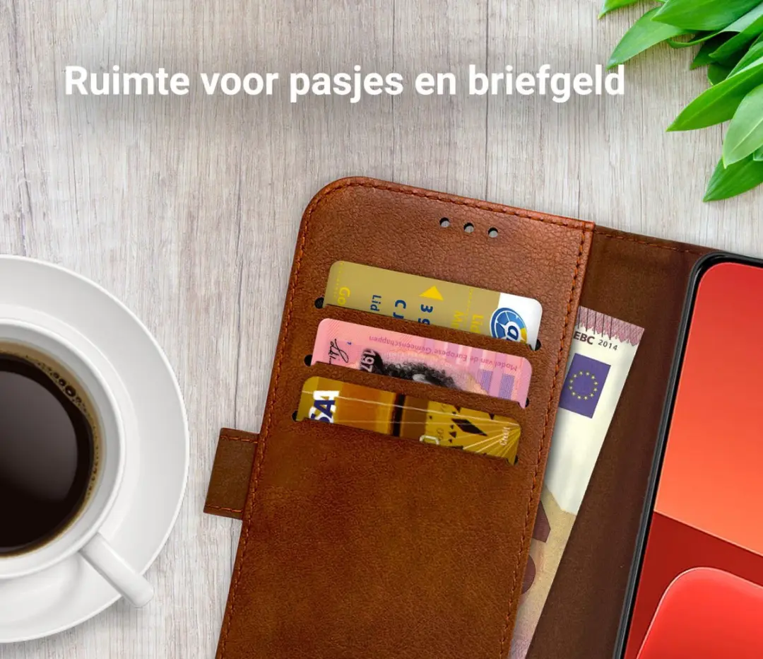 Rosso Element Book Case Wallet Xiaomi 13 - 3 Pasjes - Bruin