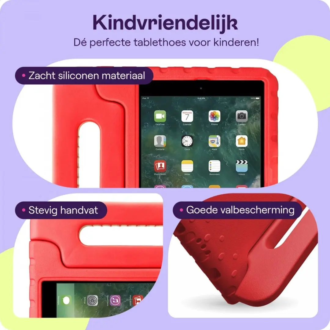 HappyCase Kinder Tablethoes iPad 9.7 2017/2018/Air/Air 2 - Rood