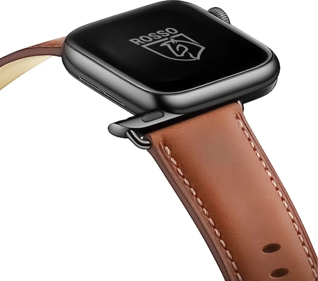 Rosso Deluxe Echt Leer Apple Watch Band - Bruin