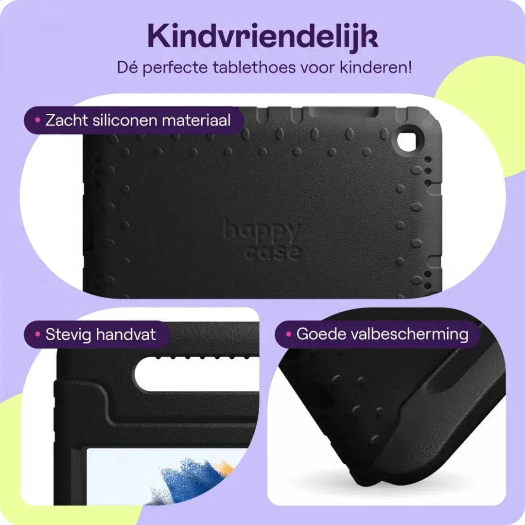 HappyCase Kinder Tablethoes Samsung Galaxy Tab A8 2021 - Zwart