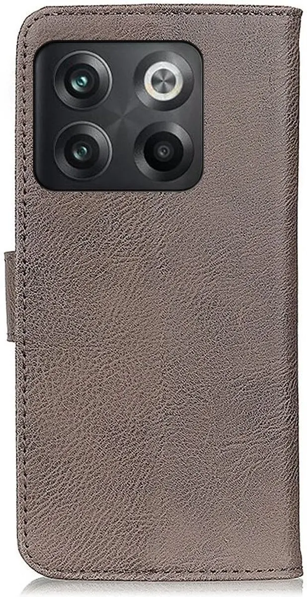 Khazneh OnePlus 10T Book Case Hoesje - 3 Pasjes - Khaki