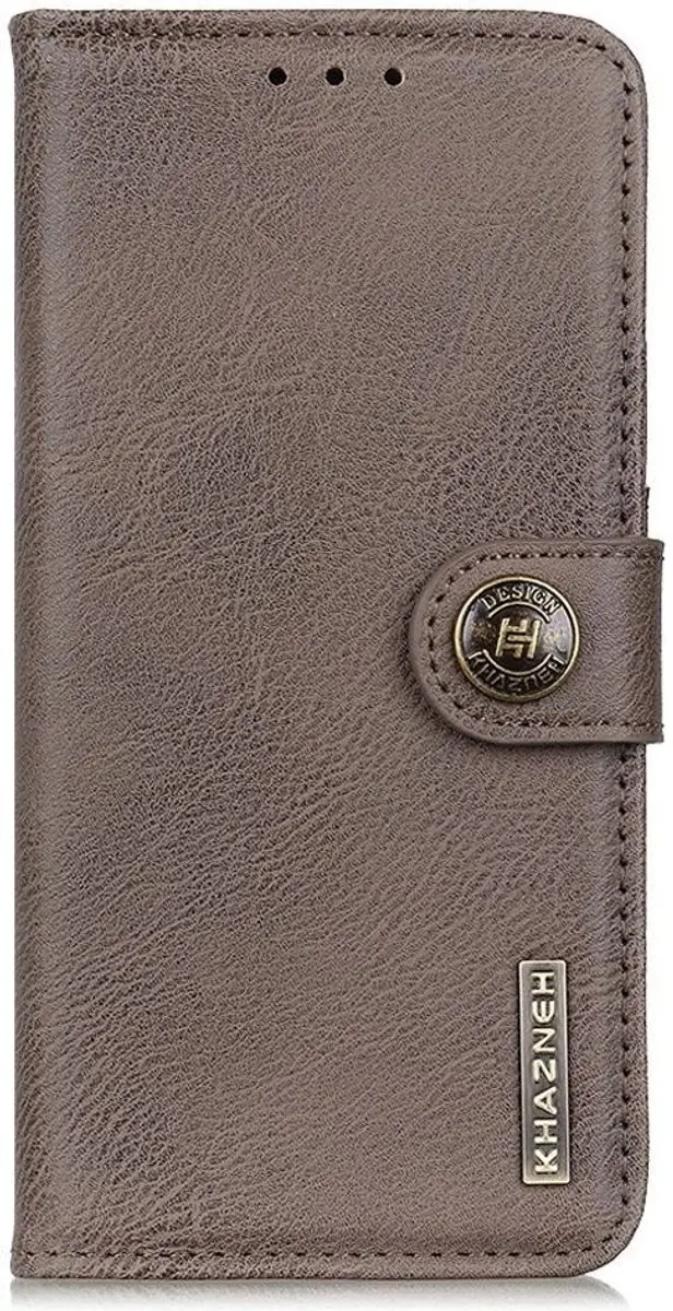 Khazneh OnePlus 10T Book Case Hoesje - 3 Pasjes - Khaki