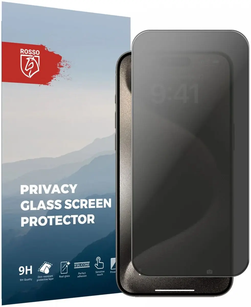 Rosso Privacy Screen Protector Geschikt voor de Apple iPhone 15 Pro Max