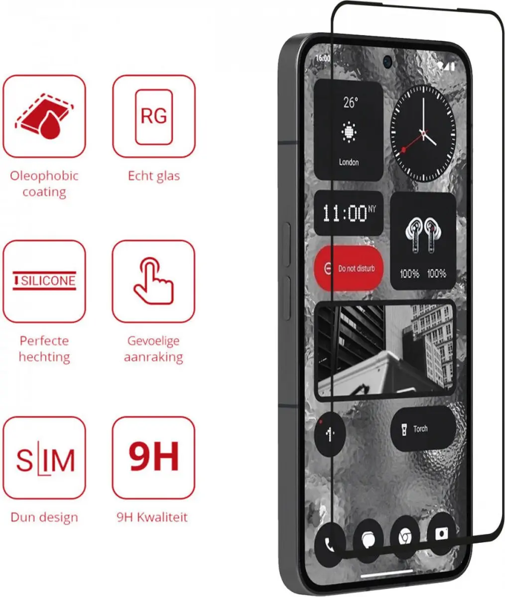 Rosso 9H Tempered Glass Screen Protector Nothing Phone (2) - 1 Stuk