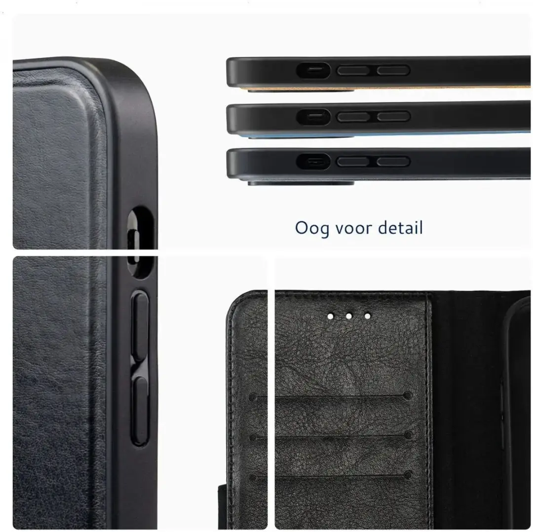 Rosso Element 2-in-1 Hoesje iPhone 15 Pro Max - 3 Pasjes - Zwart