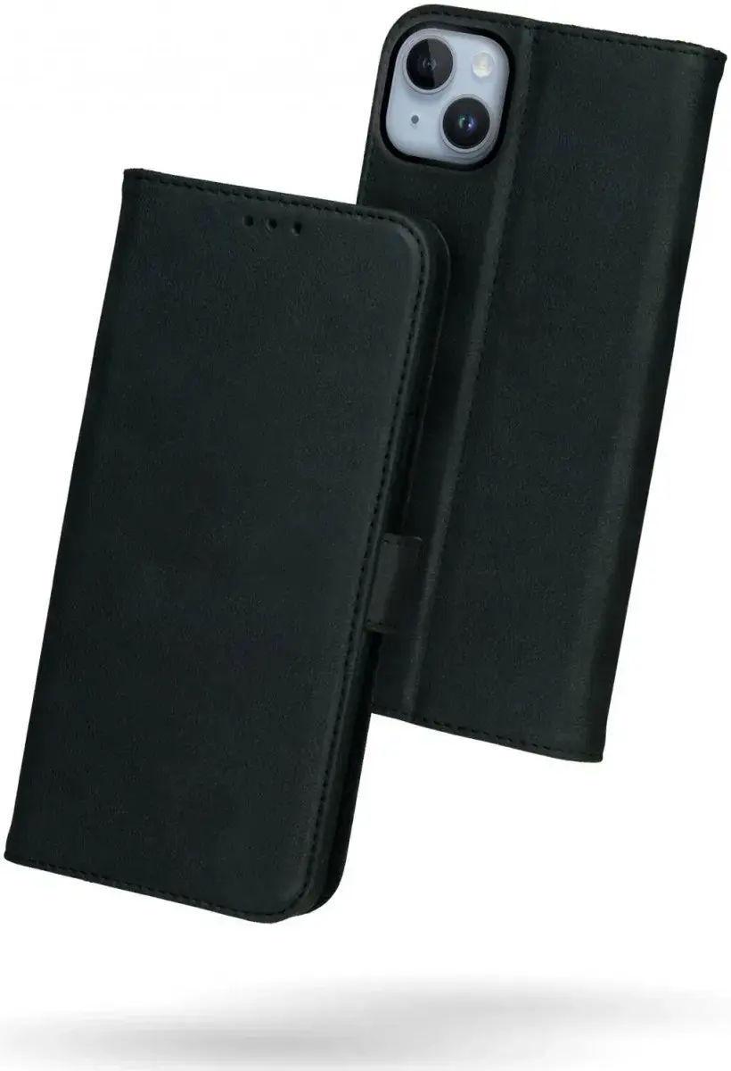 Rosso Deluxe Book Case iPhone 15 - 3 Pasjes - Zwart