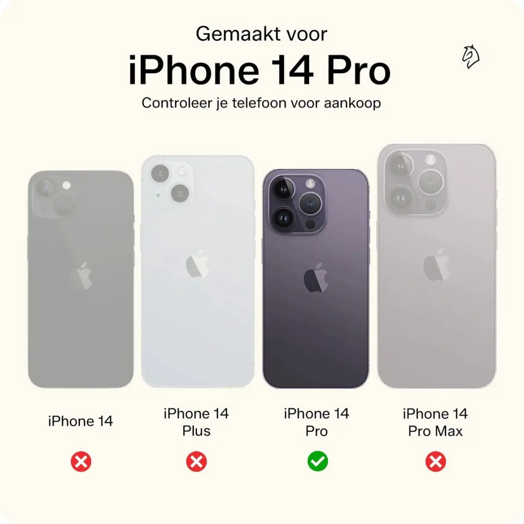 Rosso Element iPhone 14 Pro Flip Case - Blauw - 2 Pasjes