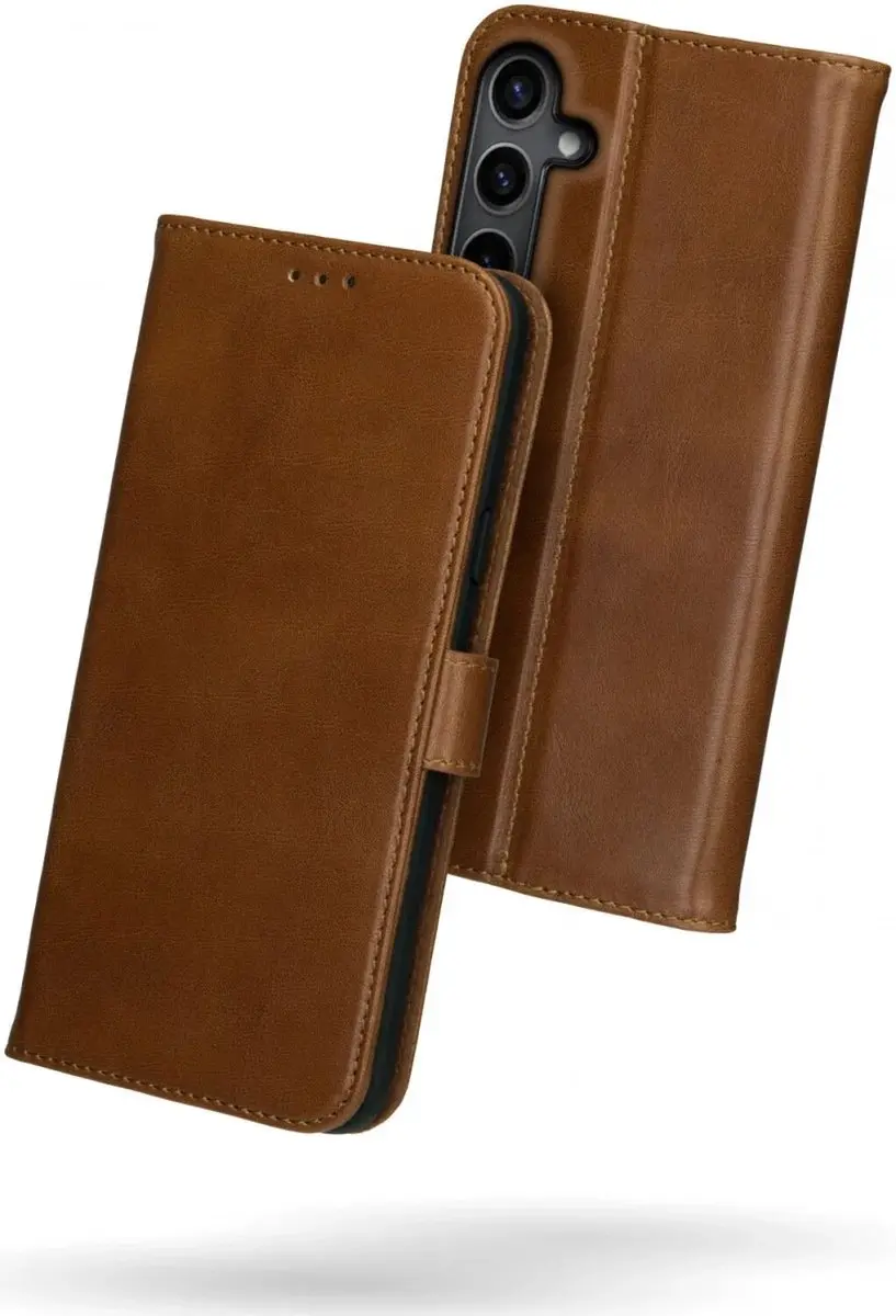 Rosso Deluxe Book Case Samsung Galaxy S24 Plus - 3 Pasjes - Bruin