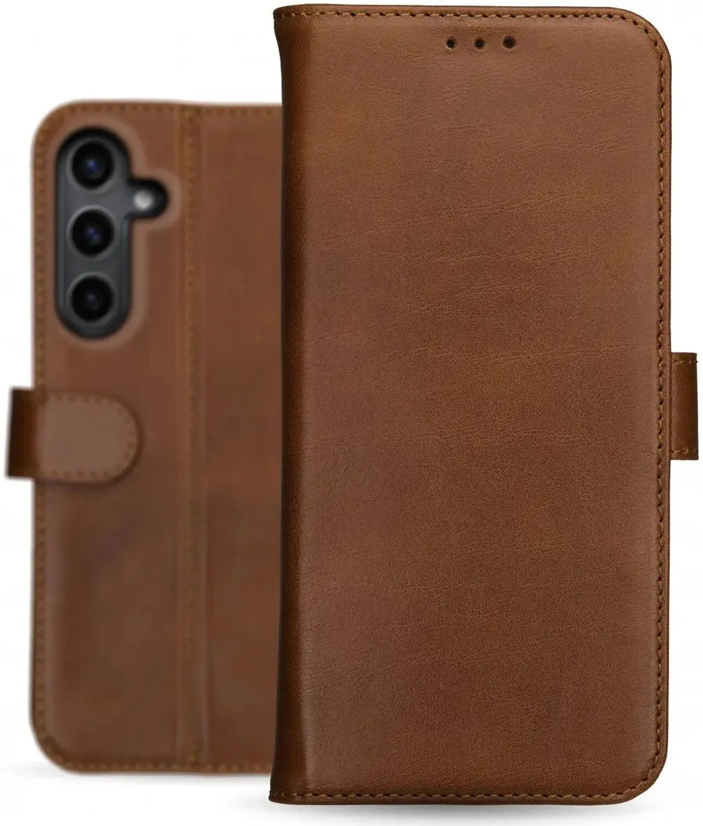 Rosso Deluxe Book Case Samsung Galaxy S24 Plus - 3 Pasjes - Bruin