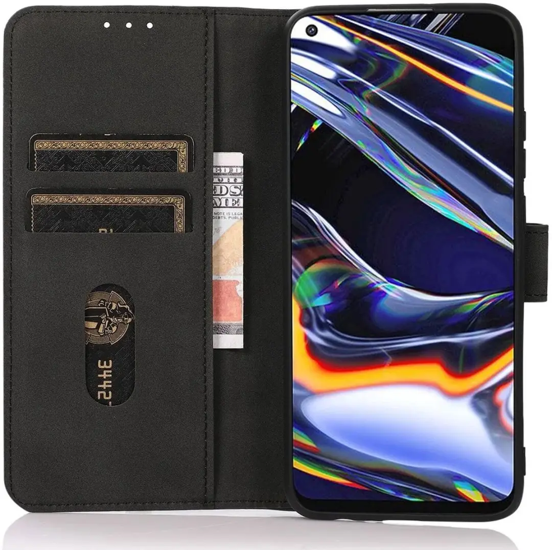 KHAZNEH Oppo Reno 10 / 10 Pro Hoesje Retro Wallet Book Case Zwart
