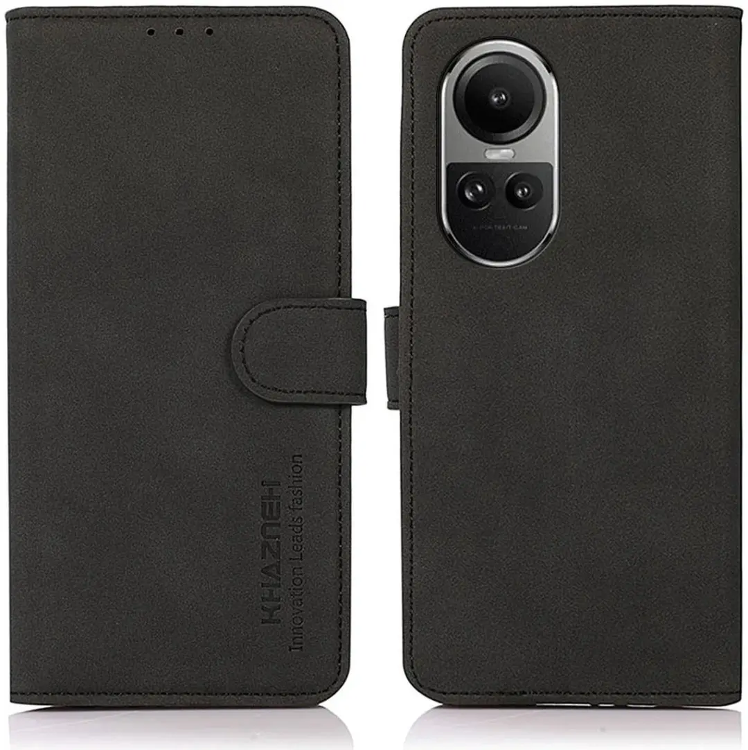 Khazneh Oppo Reno 10/10 Pro Wallet Hoesje - Zwart
