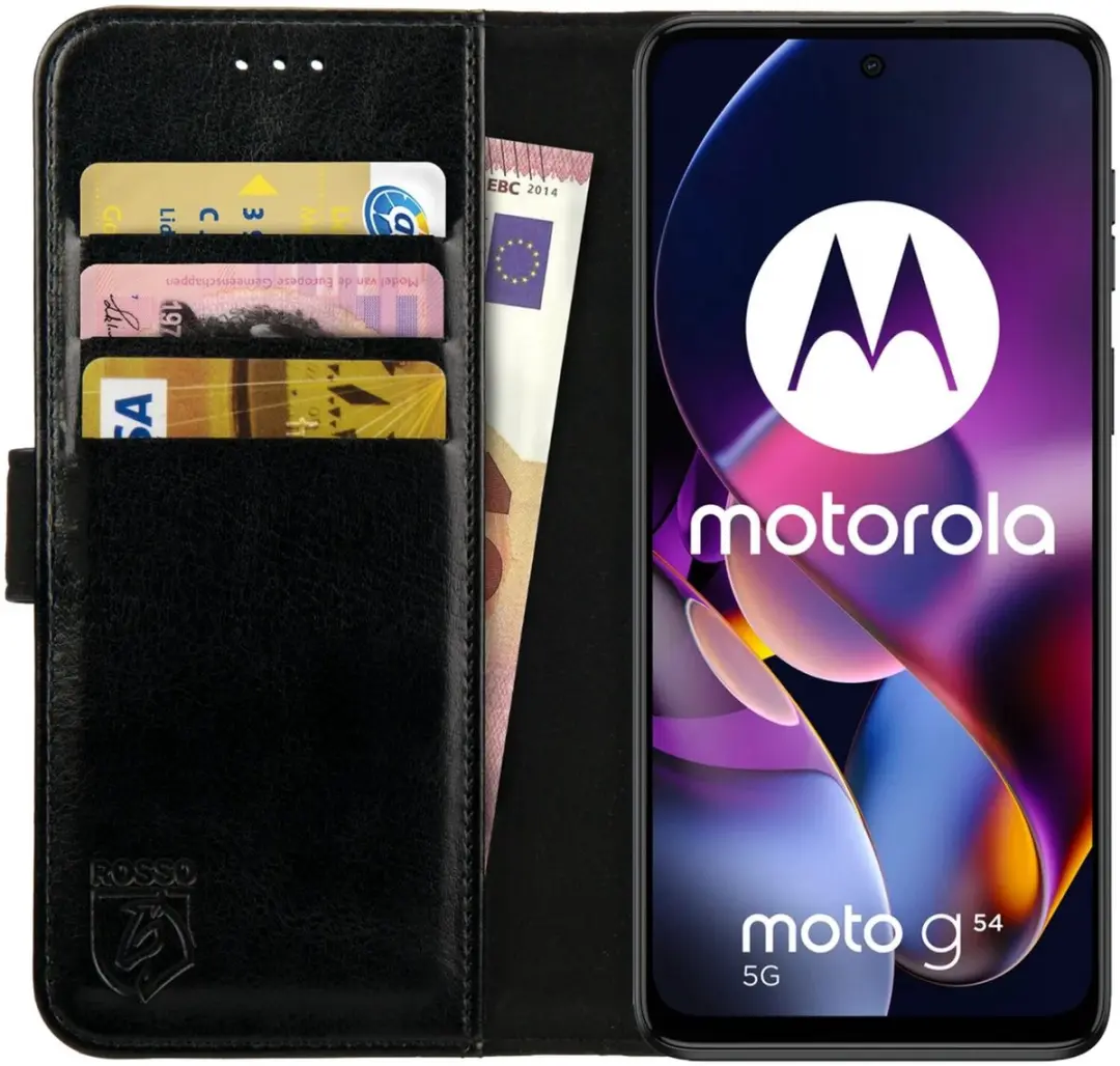 Rosso Element Book Case Wallet Hoesje Geschikt voor Motorola Moto G54