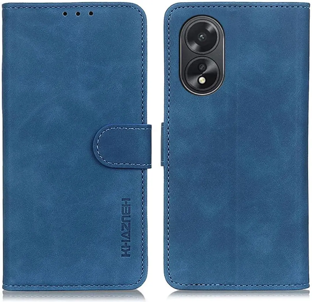 Khazneh Oppo A38 Retro Wallet Hoesje - Blauw